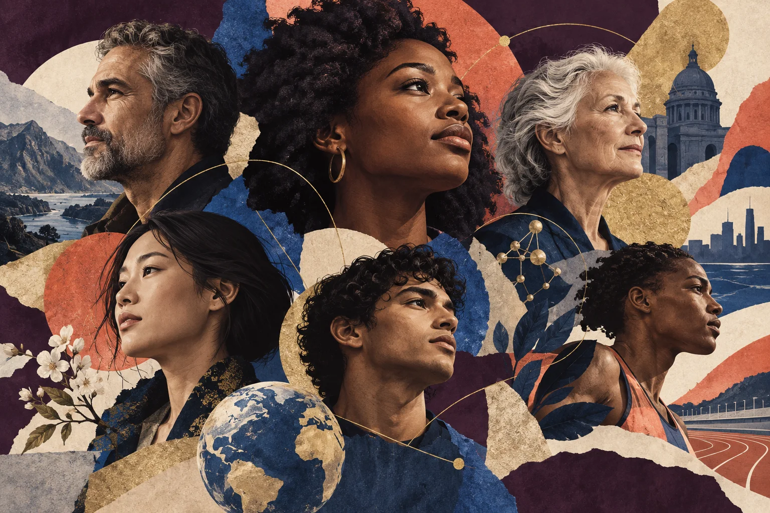 Conceptual editorial illustration for public lives